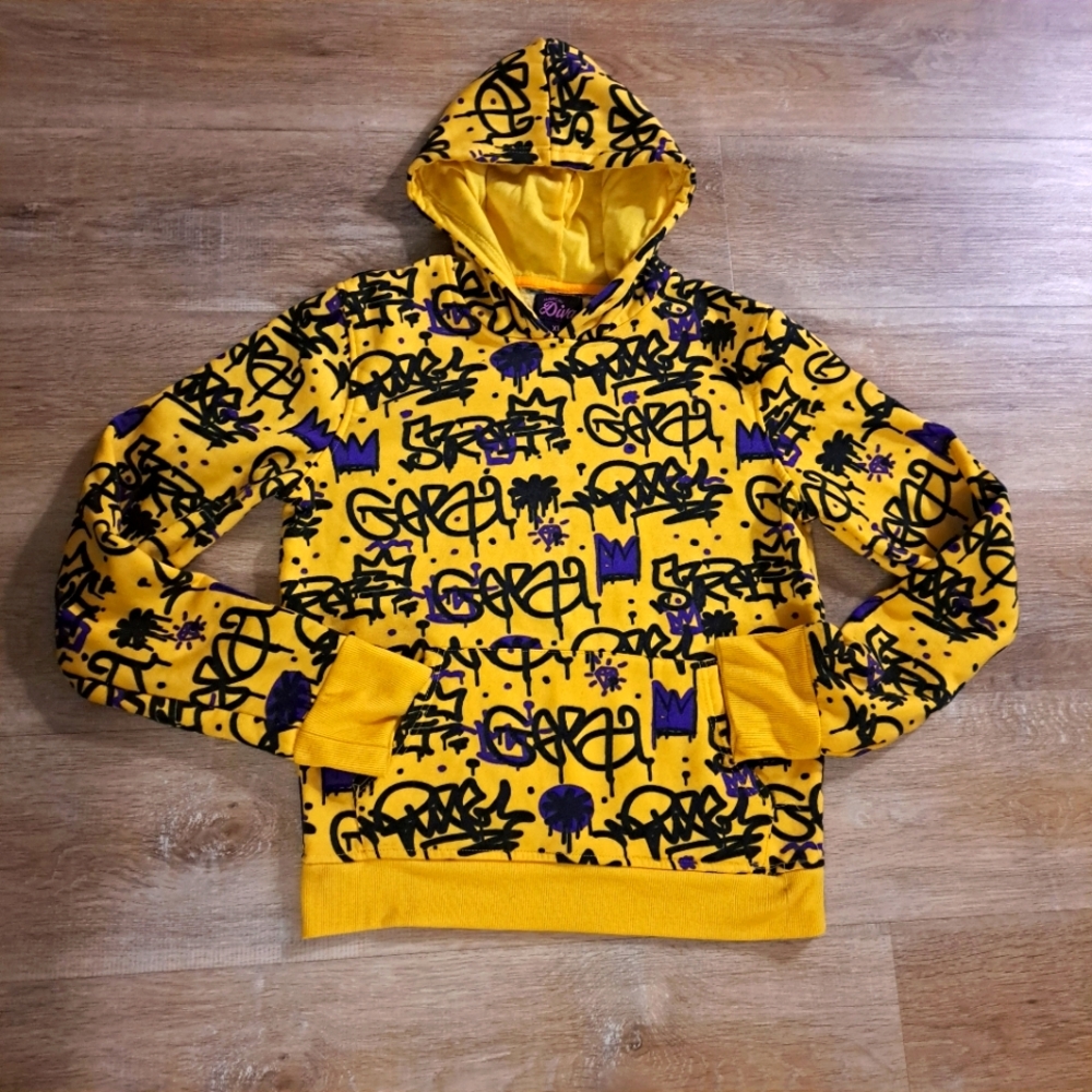 American Diva Yellow and Black Graphic Hoodie Youth XL